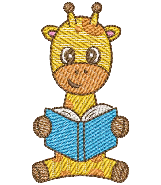 Matriz de Bordado Girafa com Livro